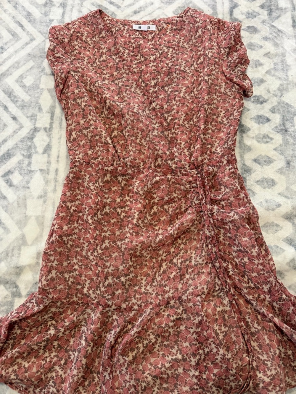 BB Dakota Dusty Rose Floral Midi Dress
